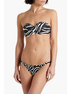 Seafolly Skin Deep Zebra Print Underwire Bandeau Bikini Top US 4 NWT